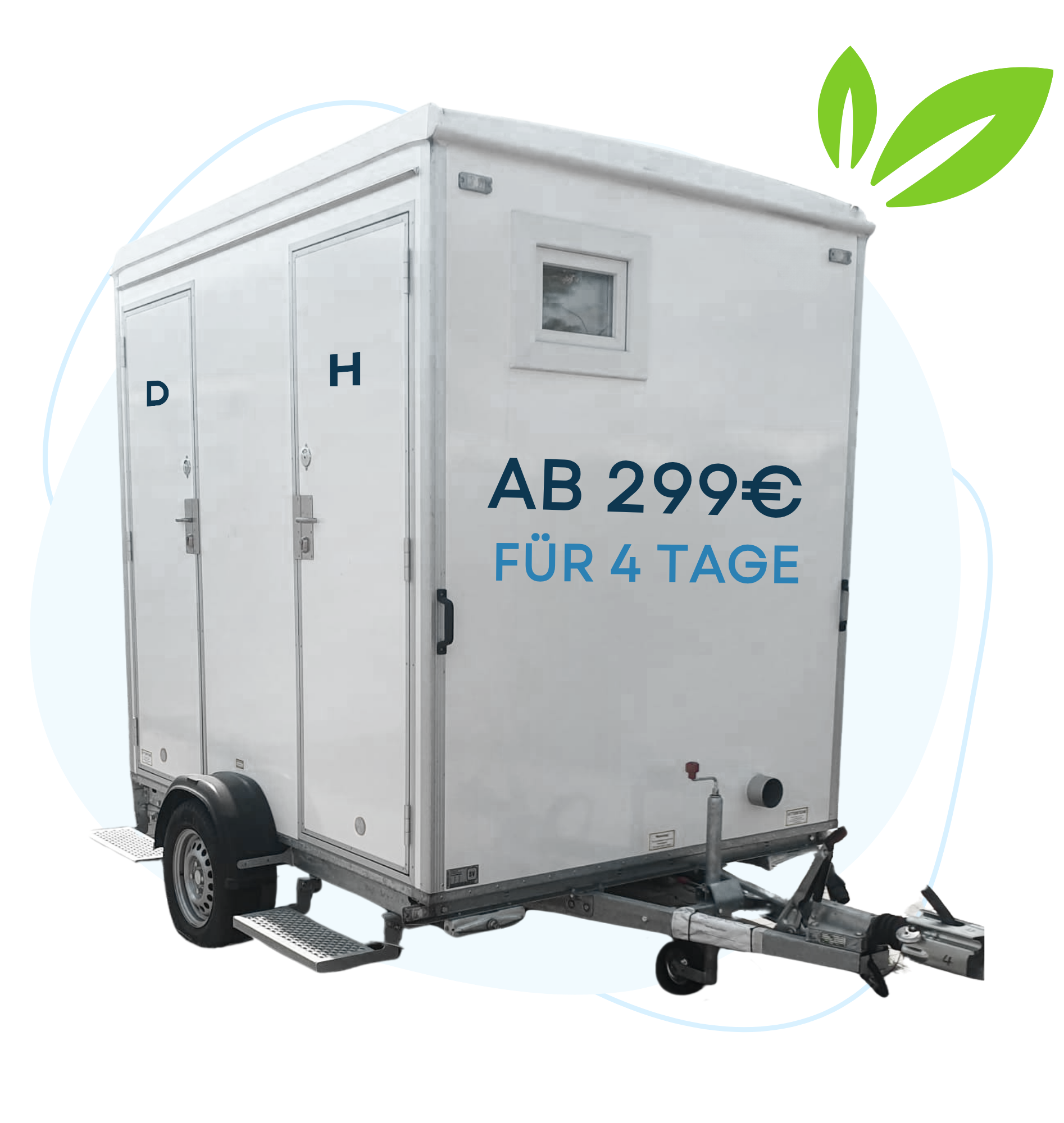 Toilettenwagen mit zwei Kabinen Toilettenwagen mit zwei Kabinen